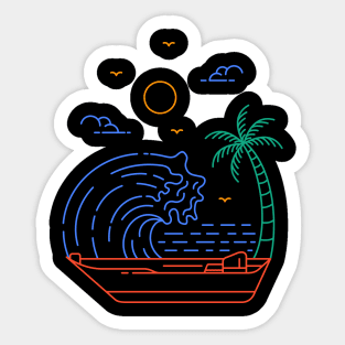 Against The Waves Sticker